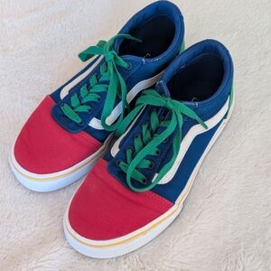 Like New: Vans Old Skool Preschool Red/Blue/Green/Yellow Kids 3